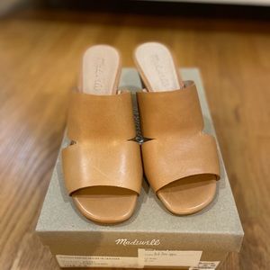 Madewell cutout heeled mules in leather
